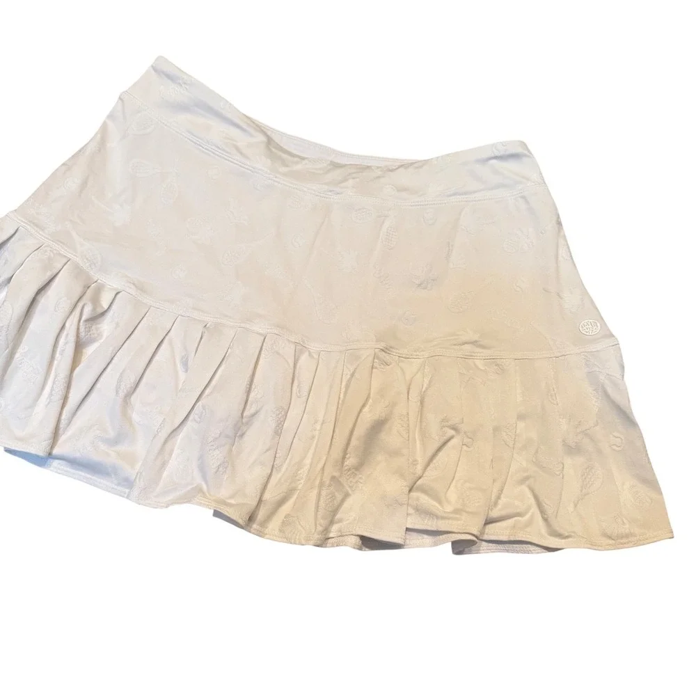 Lilly Pulitzer Luxletic Tennis Time Embossed Mini Skirt Skort Prep Pickleball M